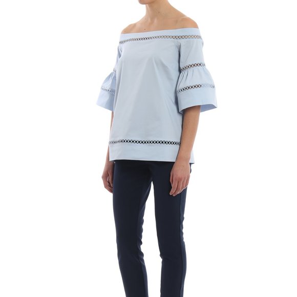 Michael Kors size M off shoulder blue top - Picture 2 of 7